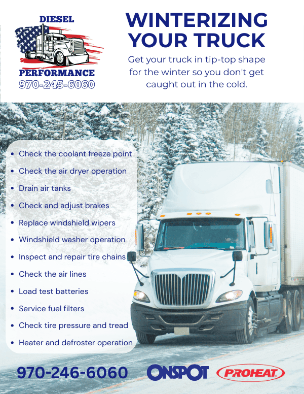 Winter preventive maintenance - Diesel Performance Winterizing Your Truck Flyer image